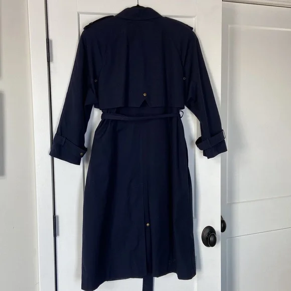 Vintage Navy Trench Coat Size 7/8 - Picture 10 of 10